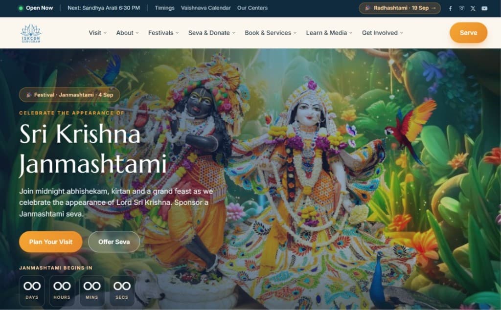 ISKCON Gurugram website preview
