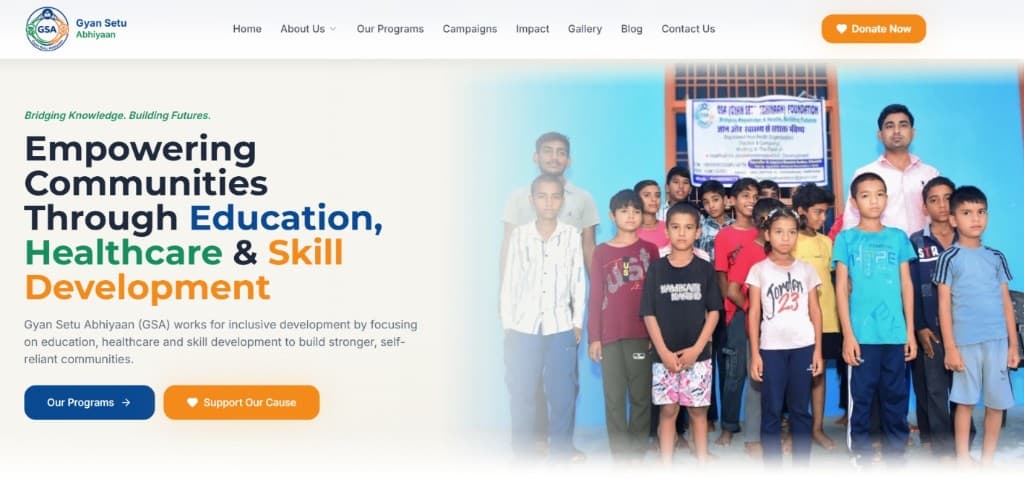 Gyan Setu Abhiyaan Foundation website preview